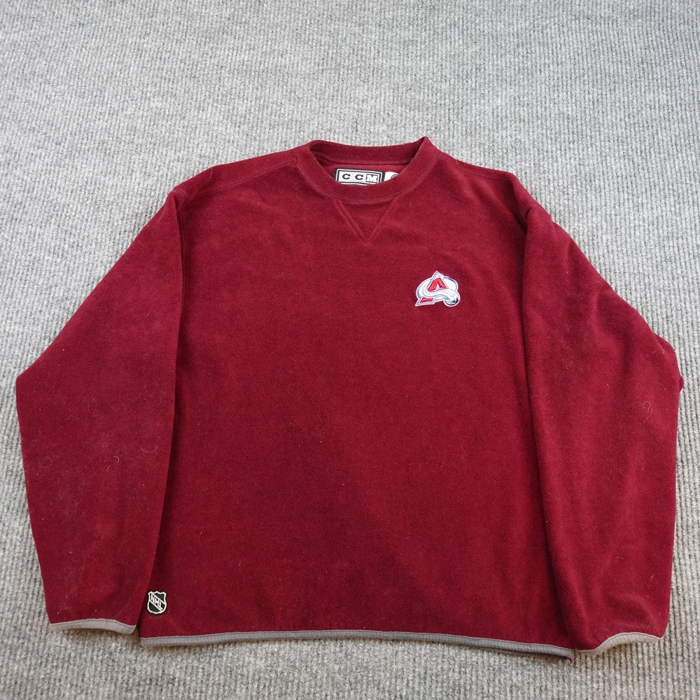 Vintage Colorado Avalanche Sweatshirt Mens XL Red NHL Hockey CCM Fleece